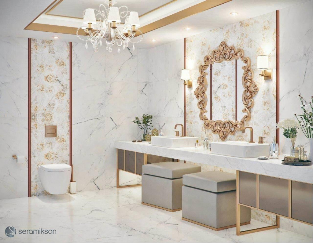 Интерьер Seramiksan (Серамиксан) Calacatta Marmi 60x120 (Калакатта Марми 60x120)