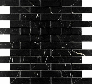 Velsaa Estrada Nero (2,3x7) Brick Bone 32.1x29.9