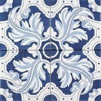 Adex Cuarteada Decorado Chinchon Azul 15x15