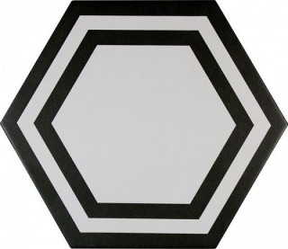 Adex Pavimento Hexagono Deco Black 20х23