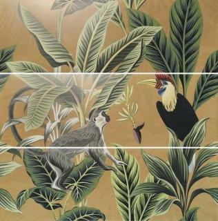Ape Silk Decor Set(3) Abc Toucan Ocre 40x120