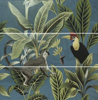 Ape Silk Decor Set(3) Abc Toucan Blue 40x120