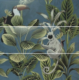 Ape Silk Decor Set(3) Def Toucan Blue 40x120