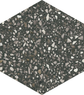 APE Terrazzo Hexagon Graphite Matt 23x26
