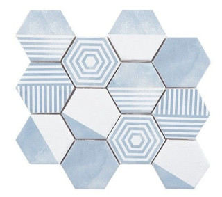 Cevica Panal Malla Hexagono Mix Azul 23,2х26,4