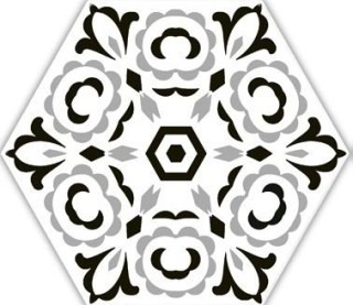 Oset Deco Versalles HEX Black 20x24