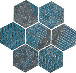 Naxos Raku Esagona Turquoise 35,5x37