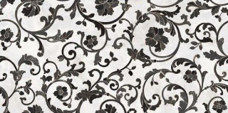 Versace Emote Decoro Floreal Bianco/Nero 39x78