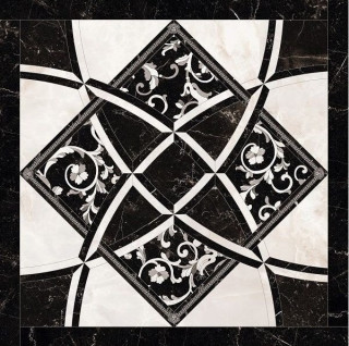 Versace Emote Fondo Intarsio Bianco/Nero 78x78