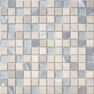 Caramelle Mosaic Silk Way Silver Flax 4mm 29.8x29.8
