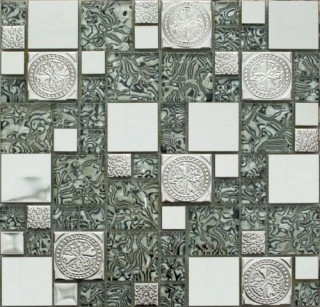 NS Mosaic Metal Ms-620 Метал Стекло (23*48*8) 30x30