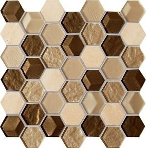 Tubadzin Mozaiki Drops Stone Brown Hex 29,8х30