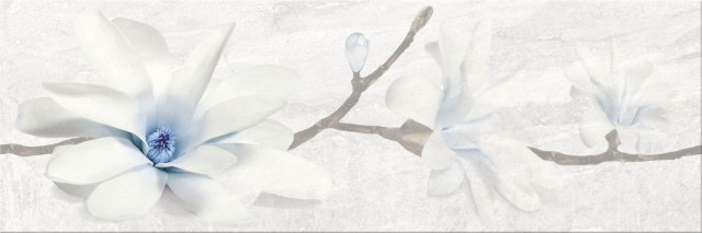 Mei (Meissen) Вставка Stone Flowers Серый 25x75