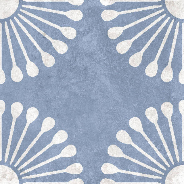 Motto Ceramic Palmas Blue Decor 1 20x20H0.85