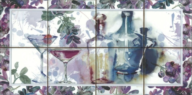 Absolut Keramika Milano Comp. Acuarela Vino 20х40