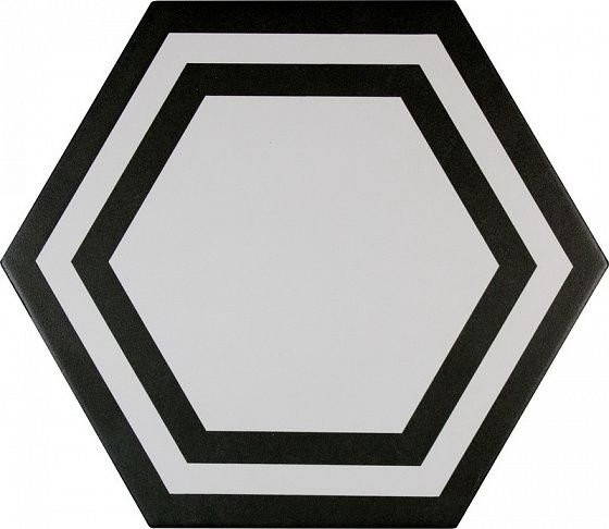 Adex Pavimento Hexagono Deco Black 20х23