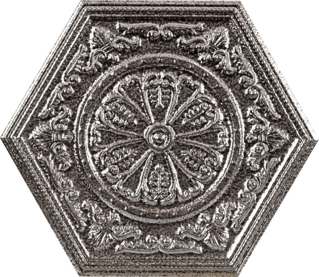 Apavisa Zinc Silver Mix Decor Hexagon 25x29