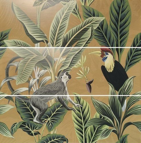 Ape Silk Decor Set(3) Abc Toucan Ocre 40x120