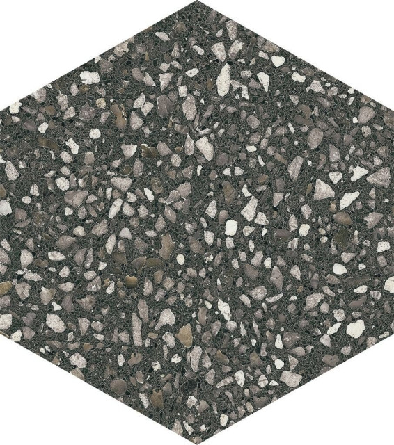 APE Terrazzo Hexagon Graphite Matt 23x26