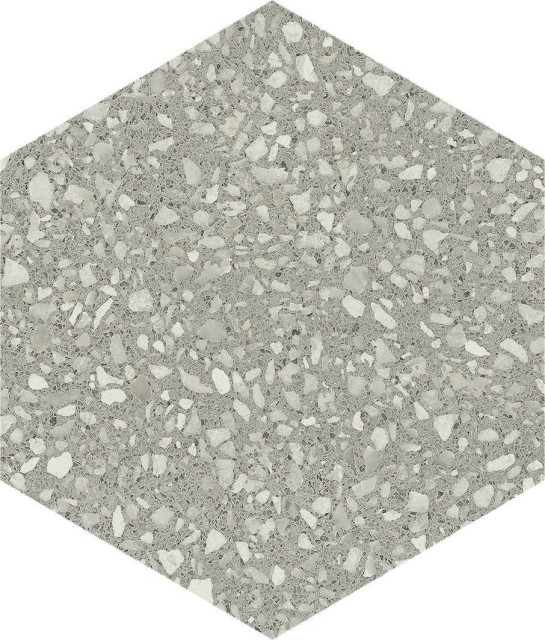 APE Hexagon Terrazzo Grey Matt 23x26