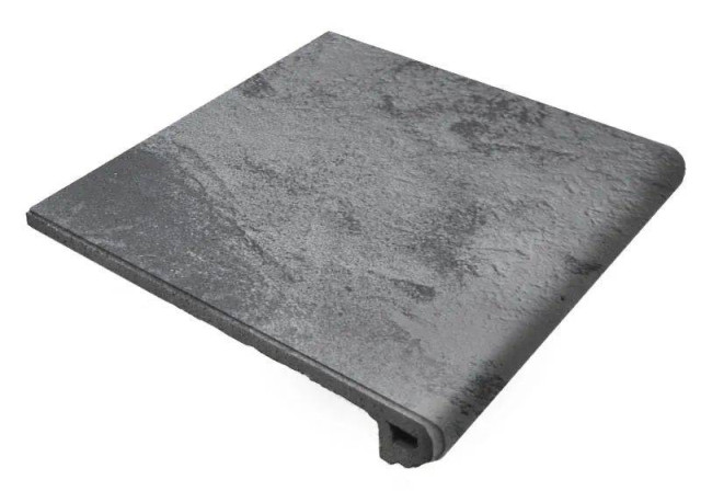 Gres De Aragon Metal Peldano Redondo 33 Black 32.5x33H1.8