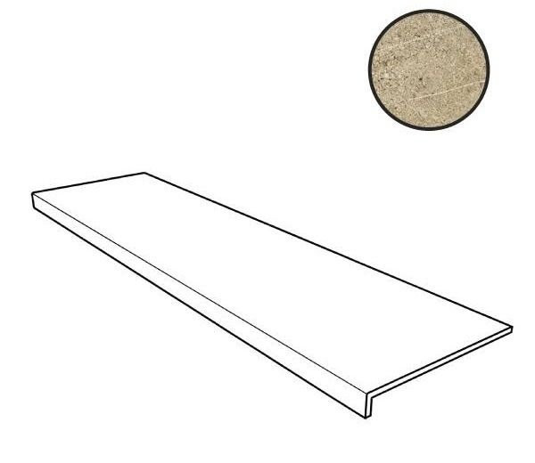 Gres De Aragon Petra Round. Smooth Ocre 33x120