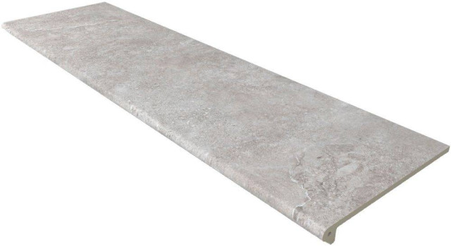 Gres De Aragon Peldano Redondo Petra Gris Liso 30x120
