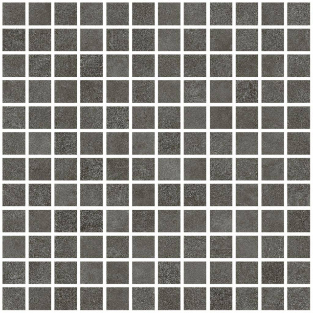 Living Ceramics Floss Mosaic 25 Graphite Natural 30x30