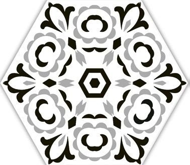 Oset Deco Versalles HEX Black 20x24