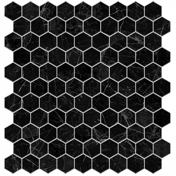Vidrepur Hex Supreme Marquina (на сетке) 31,7х30,7