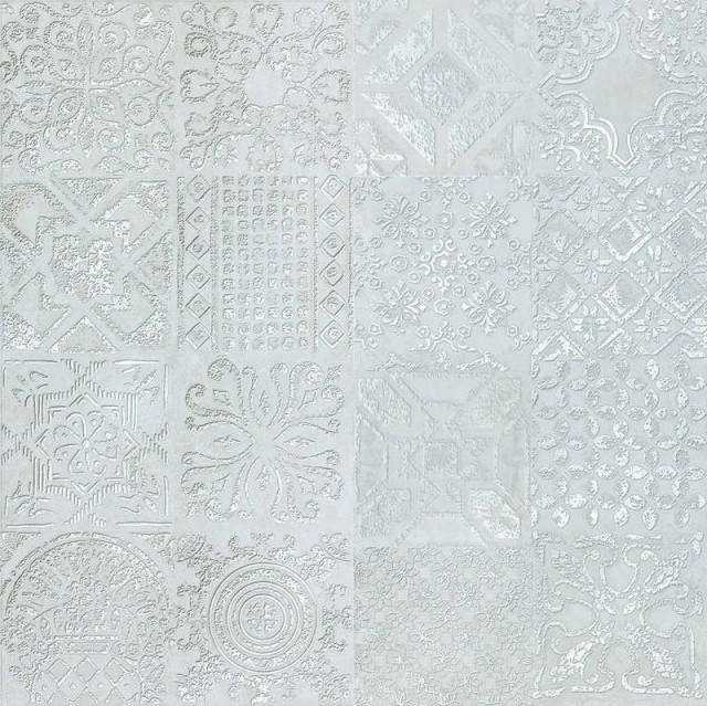 Abitare la Ceramica Icon Dec.Patchwork Silver Lapp 60x60