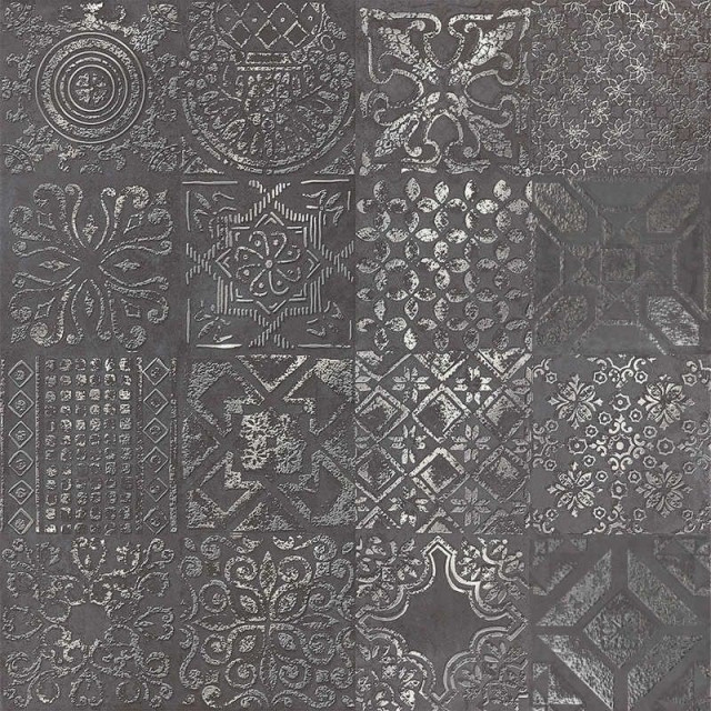 Abitare la Ceramica Icon Dec.Patchwork Black Lapp 60x60