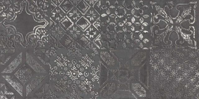 Abitare la Ceramica Icon Dec.Patchwork Black Lapp 30x60