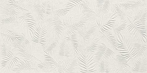 Atlas Concorde 3D Wall Carve Leaf White Glossy 40x80