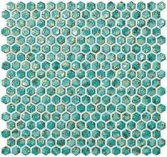 Atlas Concorde Dwell Turquoise Hexagon Gold 30х30