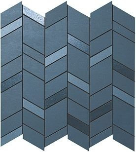 Atlas Concorde Mek Blue Mosaic Chevron 30.5x30.5