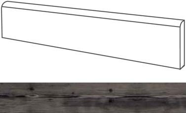 Elios Ceramica Grand Sequoia Battiscopa Ebony 6,2x84