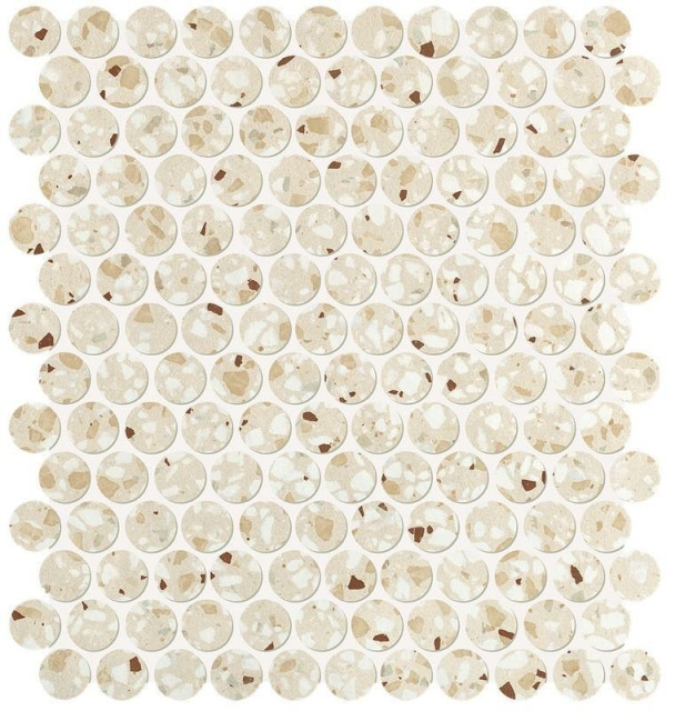 Fap Ceramiche Glim Gemme Beige Round Mosaico 29x32.5