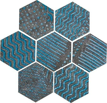 Naxos Raku Esagona Turquoise 35,5x37