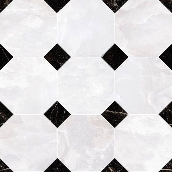 Versace / Gardenia Emote Mos. Ottagono Onice Bianco 39×39