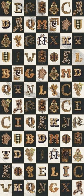 Versace Maximvs Letter.Bian/Ner/Oro A 120x278