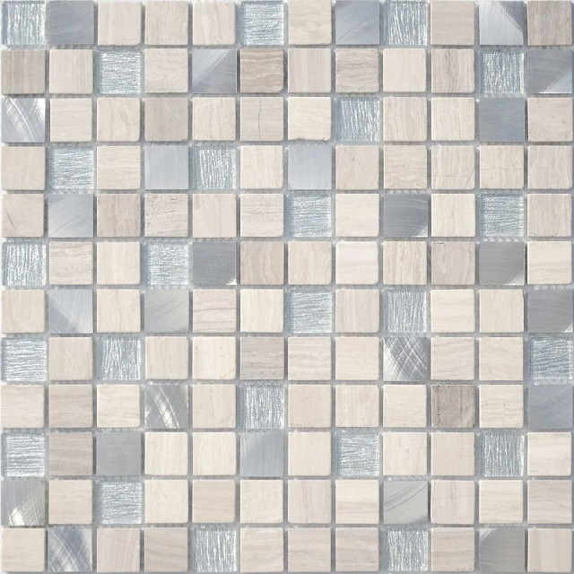 Caramelle Mosaic Silk Way Silver Flax 4mm 29.8x29.8