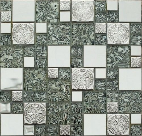 NS Mosaic Metal Ms-620 Метал Стекло (23*48*8) 30x30