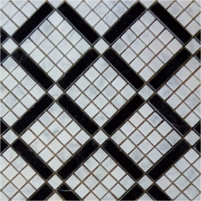Orro Mosaic Stone Diagonal Carrara 37х37х1
