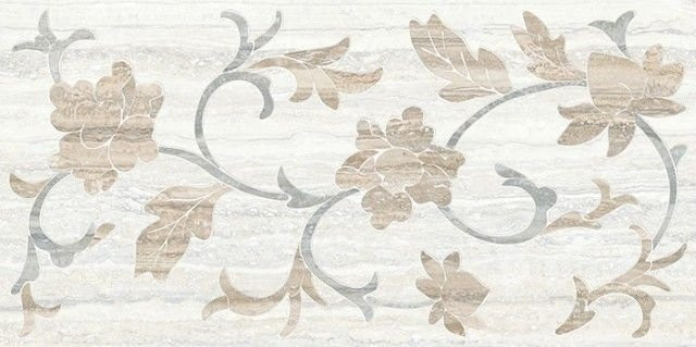 Vitra Travertini Бел декор Шлиф рек 30х60
